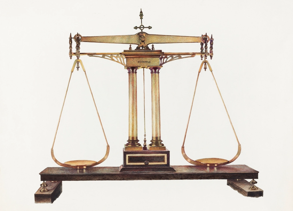Balance scale illustrating the trade-off between risk and reward in trading and investing