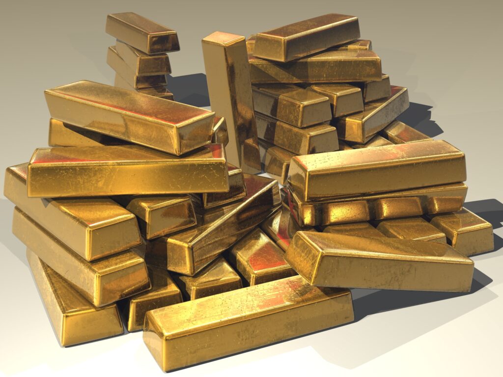 Stacked gold bullion bars representing precious metals commodity markets
